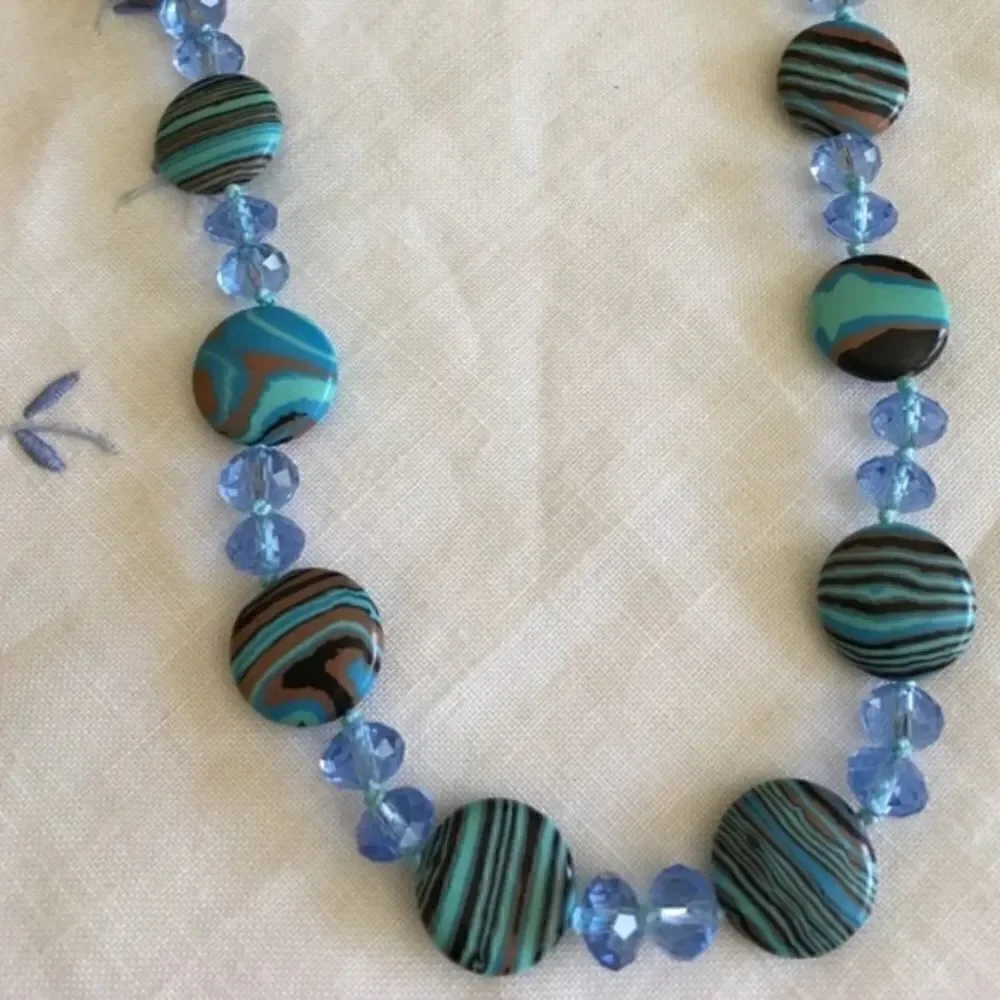 𝅺howlite blue gem stone necklace blue crystal necklace, blue turquoise necklace
